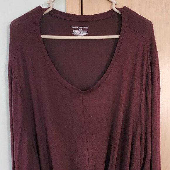 Burgundy Sweater with Front Twist - Picture 1 of 2